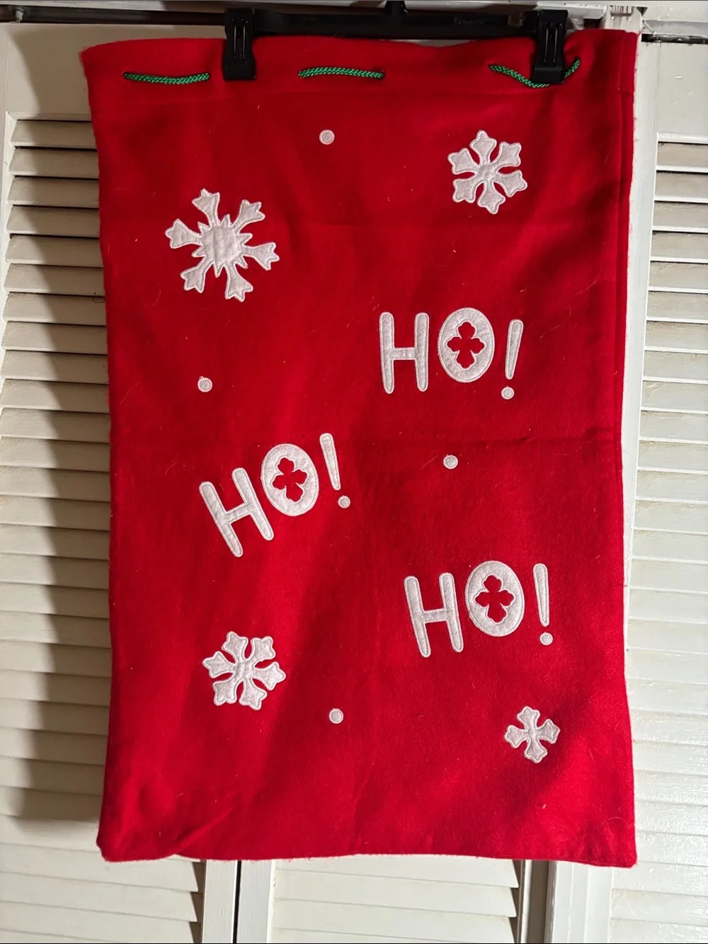 Felt Red 'HO! HO! HO!' Holiday Decorative Bag